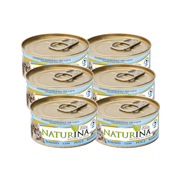 6x Elite Umido Tonno con Pesce Bianco 70g