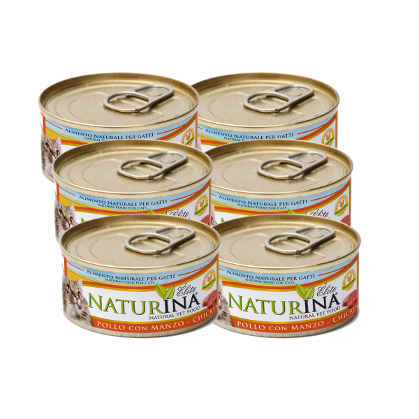 6x Elite Umido Pollo con Manzo 70g