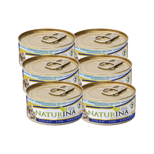6x Elite Umido Tonno con Calamari 70g 6x Elite Umido Tonno con Calamari 70g